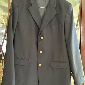 Classic Black Men's Blazer with Gold Buttons